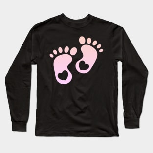 Little Baby Feet Birth cute Pregnancy Women Gifts Long Sleeve T-Shirt